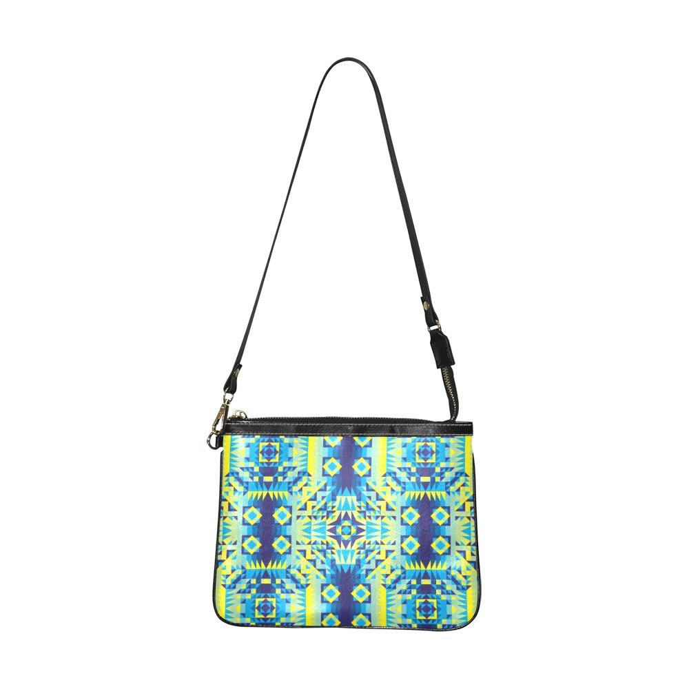 Kaleidoscope Jaune Bleu Small Shoulder Bag (Model 1710) Small Shoulder Bag (1710) e-joyer