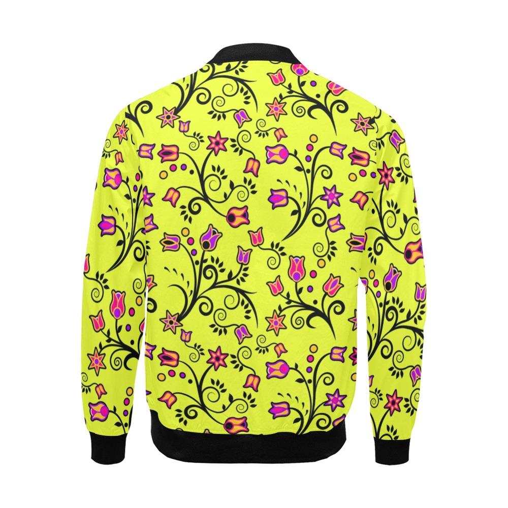 Key Lime Star All Over Print Bomber Jacket for Men (Model H19) Jacket e-joyer