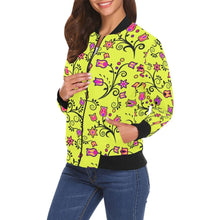 Load image into Gallery viewer, Key Lime Star All Over Print Bomber Jacket for Women (Model H19) Jacket e-joyer 
