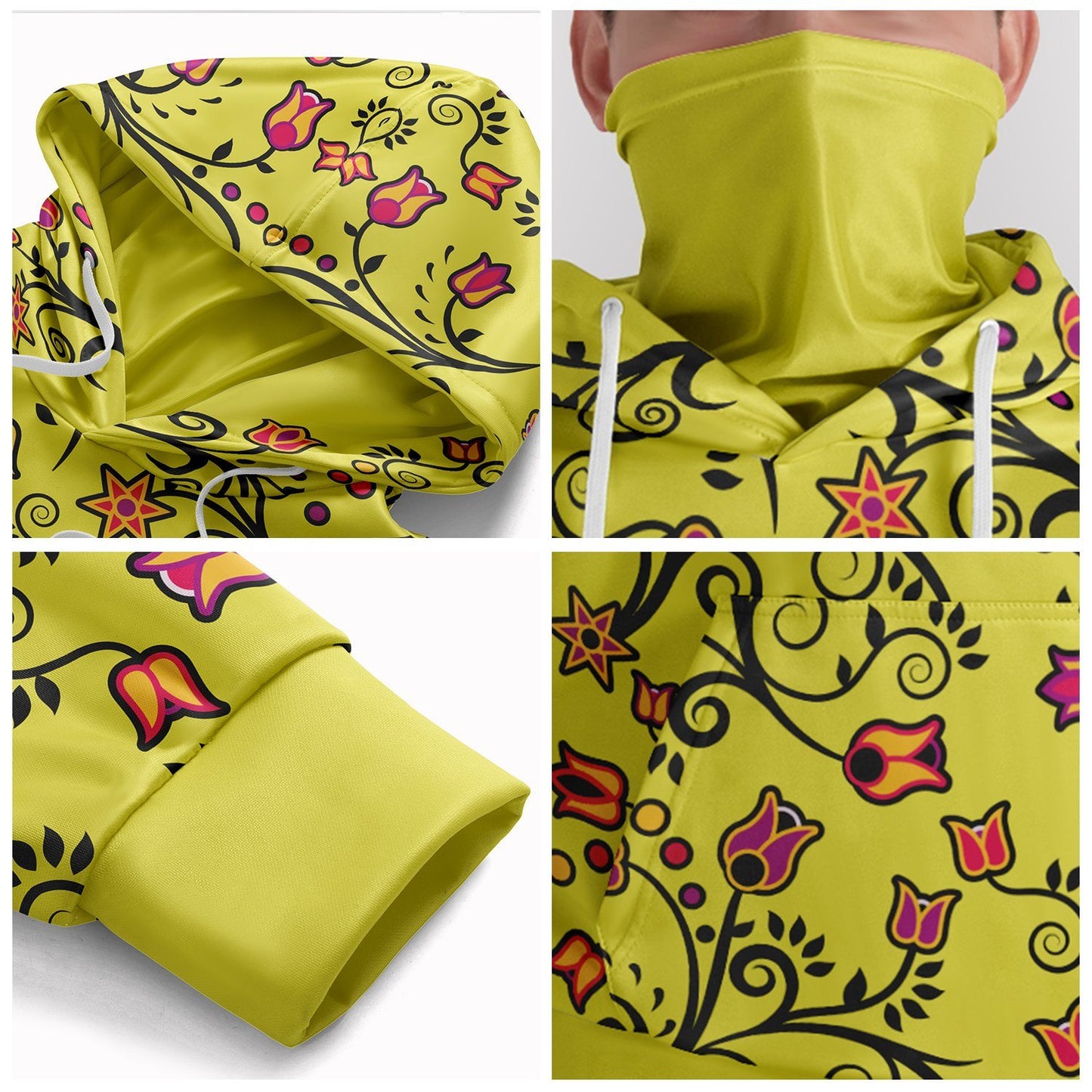 Key Lime Star Hoodie with Face Cover 49 Dzine