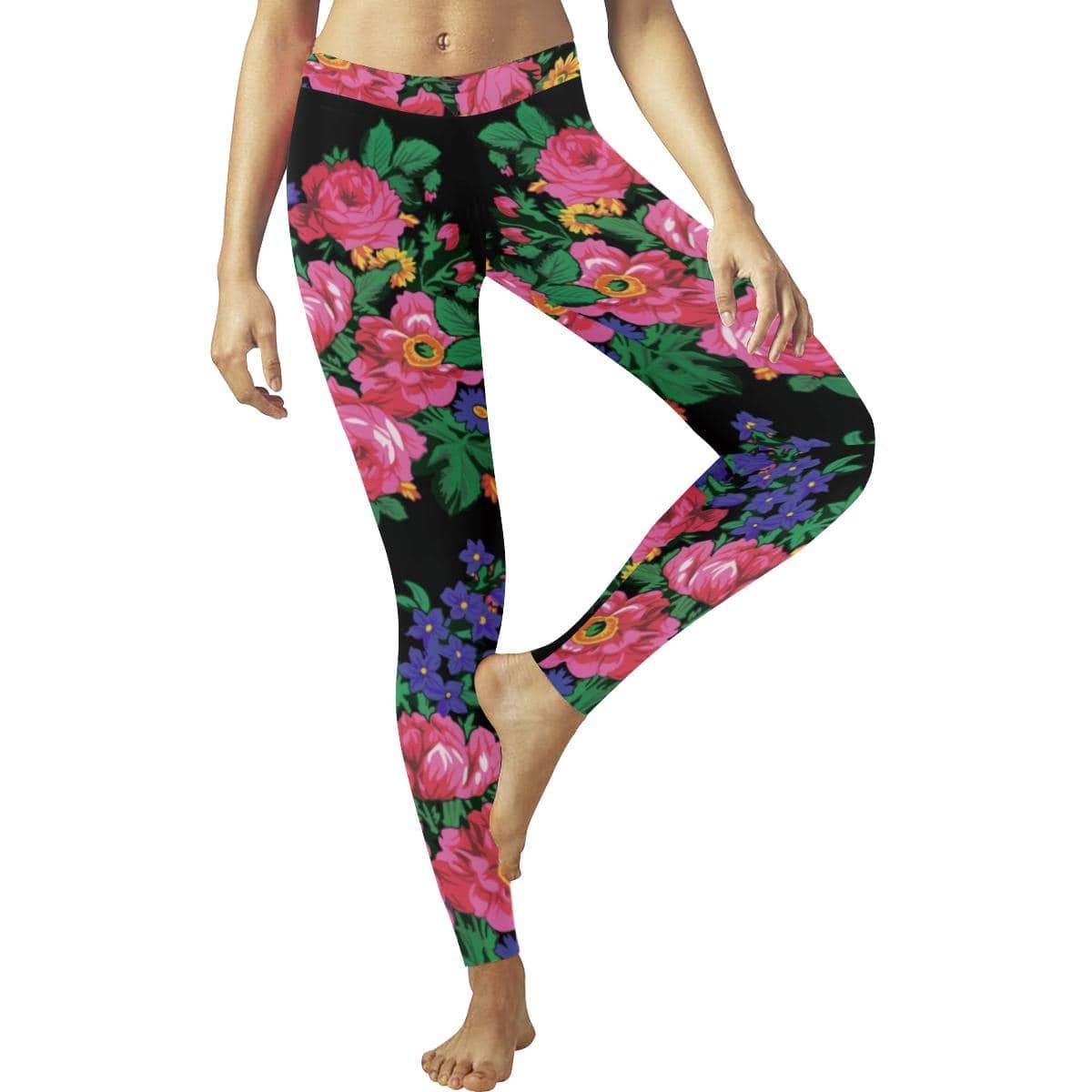 Kokum's Revenge-Black Low Rise Leggings (Invisible Stitch) (Model L05) Low Rise Leggings (Invisible Stitch) (L05) e-joyer