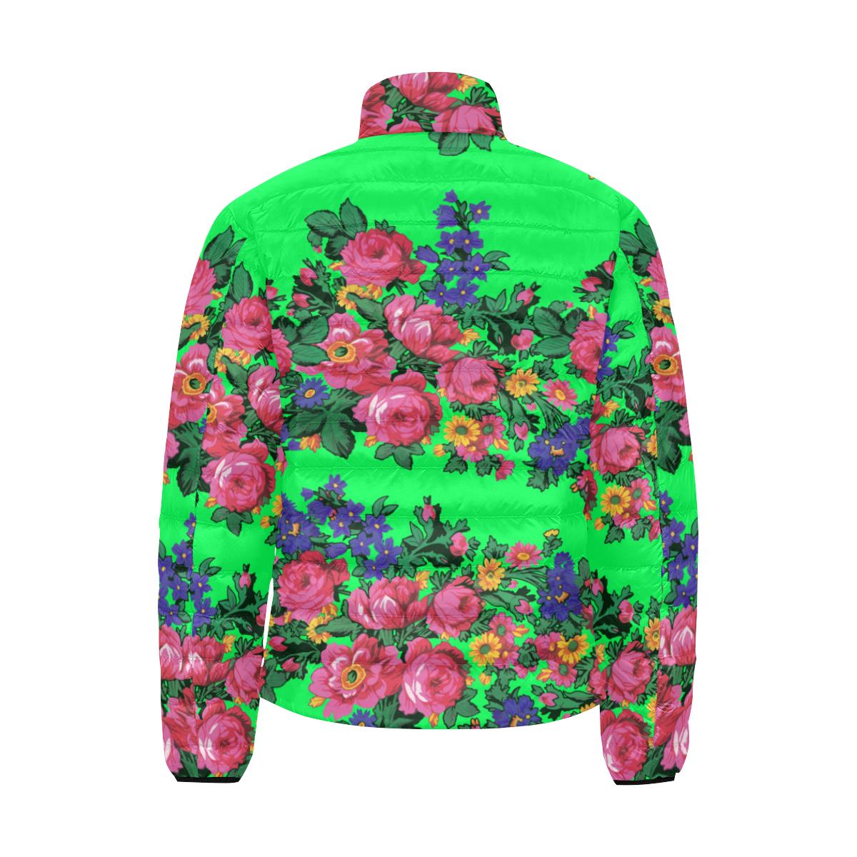 Kokum's Revenge Green Men's Stand Collar Padded Jacket (Model H41) Men's Stand Collar Padded Jacket (H41) e-joyer