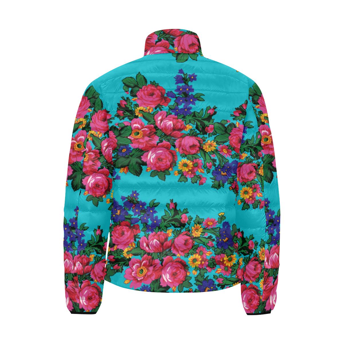 Kokum's Revenge Sky Men's Stand Collar Padded Jacket (Model H41) Men's Stand Collar Padded Jacket (H41) e-joyer