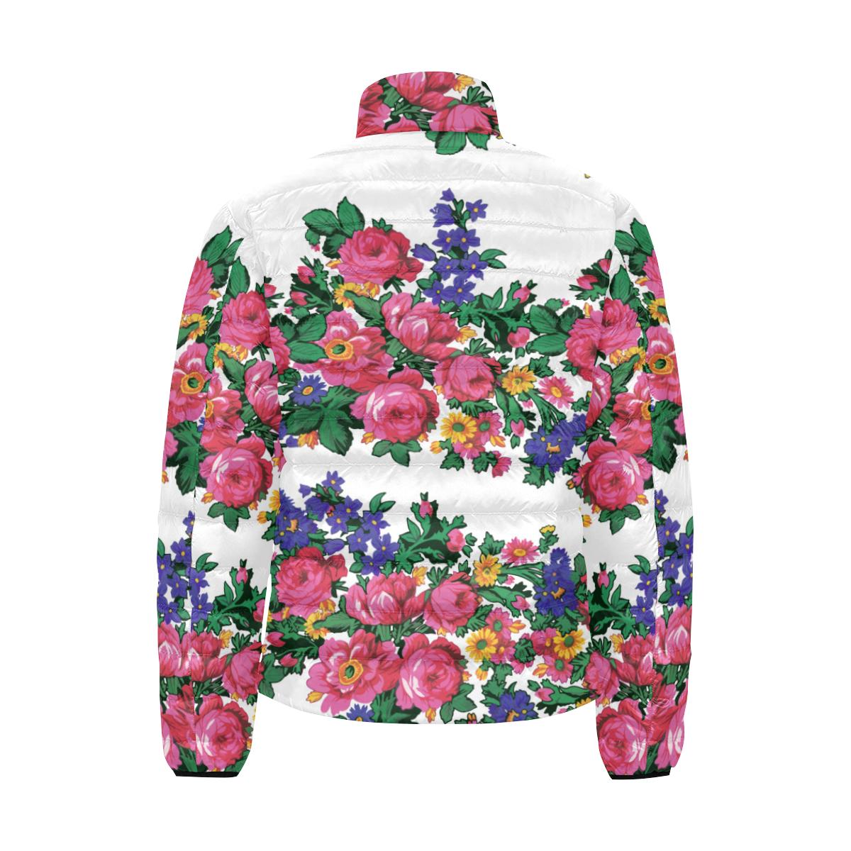 Kokum's Revenge-White Men's Stand Collar Padded Jacket (Model H41) Men's Stand Collar Padded Jacket (H41) e-joyer