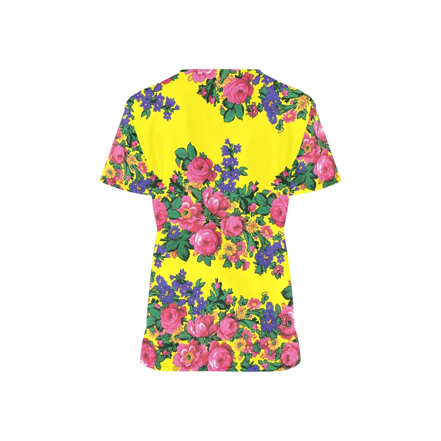 Kokum's Revenge Yellow All Over Print Scrub Top Scrub Top e-joyer