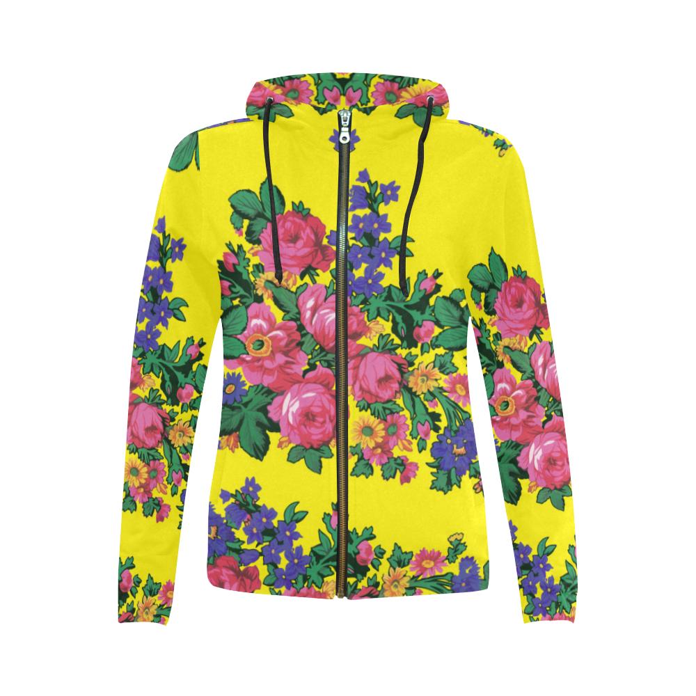 Kokum's Revenge Yellow Full Zip Hoodie by 49 Dzine