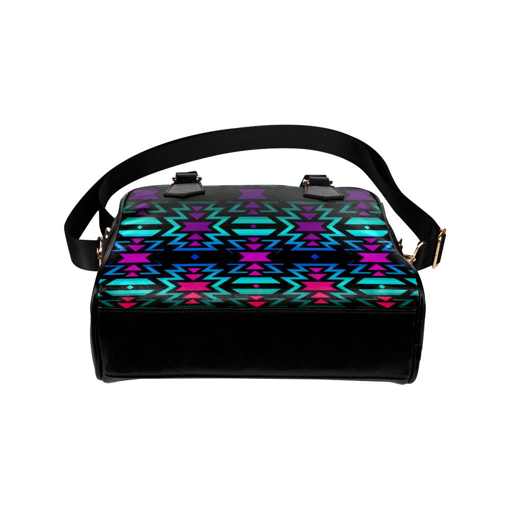 Lake Fire and Turquoise Shoulder Handbag (Model 1634) Shoulder Handbags (1634) e-joyer