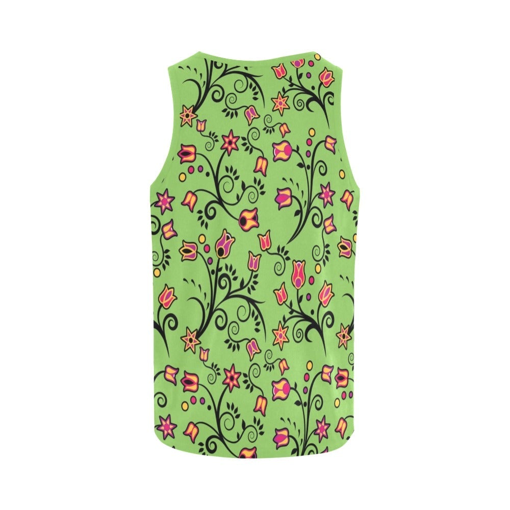 LightGreen Yellow Star All Over Print Tank Top for Women (Model T43) All Over Print Tank Top for Women (T43) e-joyer