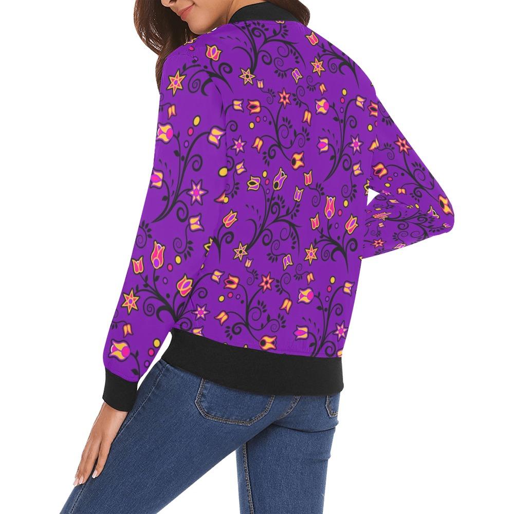 Lolipop Star All Over Print Bomber Jacket for Women (Model H19) Jacket e-joyer