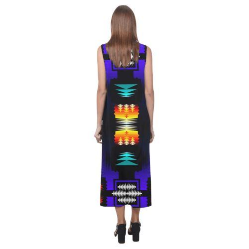 midnight sage fire II Phaedra Sleeveless Open Fork Long Dress (Model D08) Phaedra Sleeveless Open Fork Long Dress (D08) e-joyer