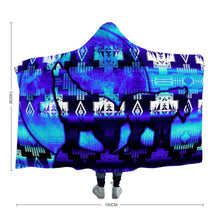 Load image into Gallery viewer, Midnight Wolf Hooded Blanket 49 Dzine 
