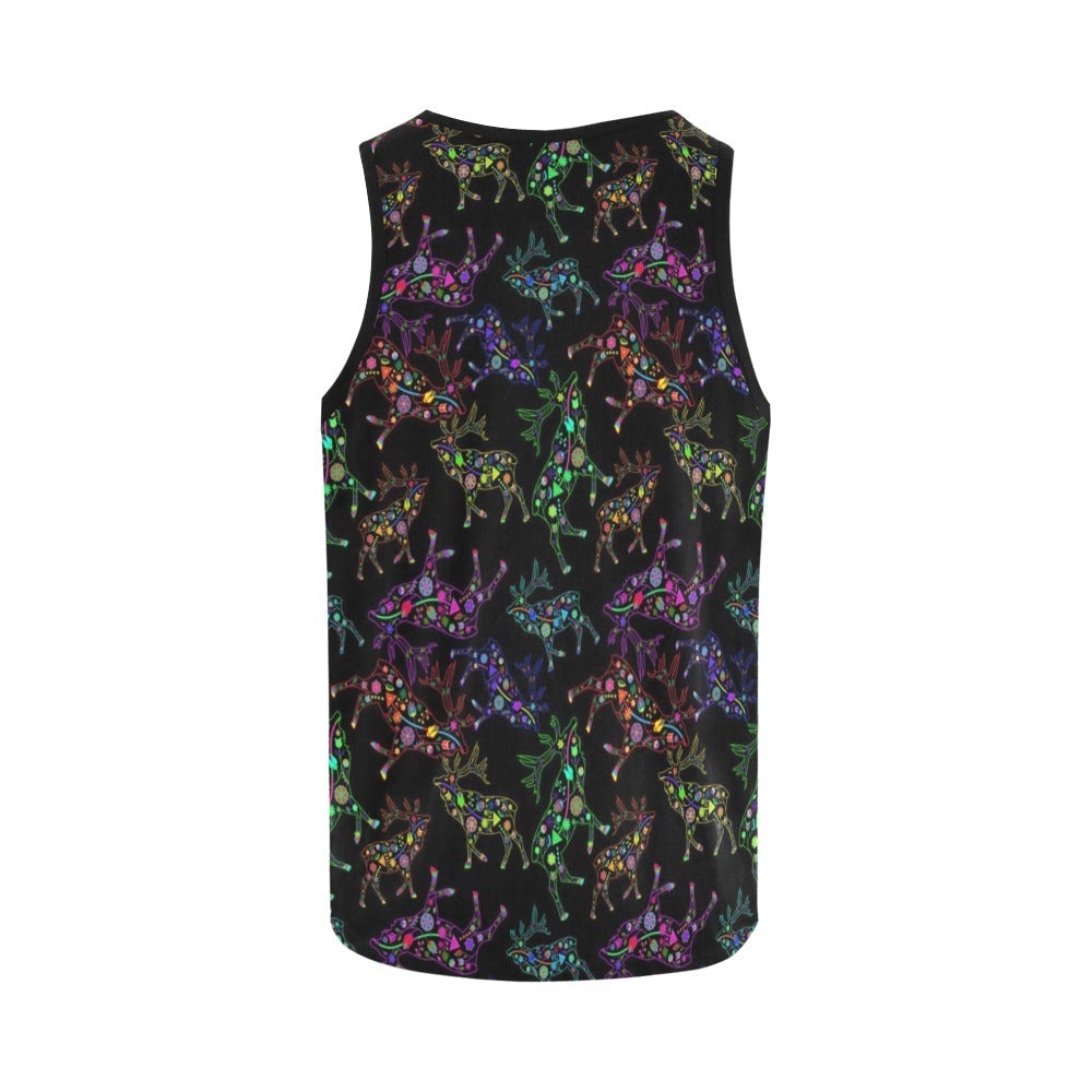 Neon Floral Elks All Over Print Tank Top for Women (Model T43) All Over Print Tank Top for Women (T43) e-joyer