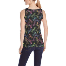 Load image into Gallery viewer, Neon Floral Horses All Over Print Tank Top for Women (Model T43) All Over Print Tank Top for Women (T43) e-joyer 
