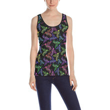 Load image into Gallery viewer, Neon Floral Hummingbirds All Over Print Tank Top for Women (Model T43) All Over Print Tank Top for Women (T43) e-joyer 
