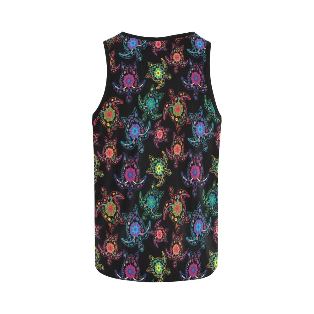 Neon Floral Turtle All Over Print Tank Top for Women (Model T43) All Over Print Tank Top for Women (T43) e-joyer