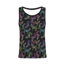 Load image into Gallery viewer, Neon Floral Wolves All Over Print Tank Top for Women (Model T43) All Over Print Tank Top for Women (T43) e-joyer 
