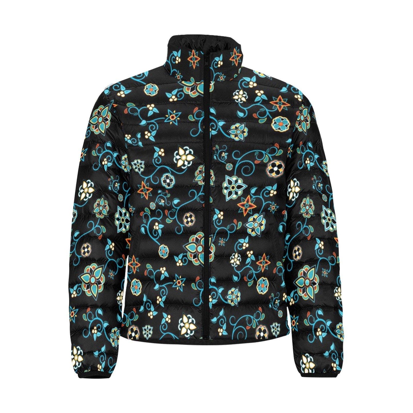 Ocean Bloom Men's Stand Collar Padded Jacket (Model H41) Men's Stand Collar Padded Jacket (H41) e-joyer