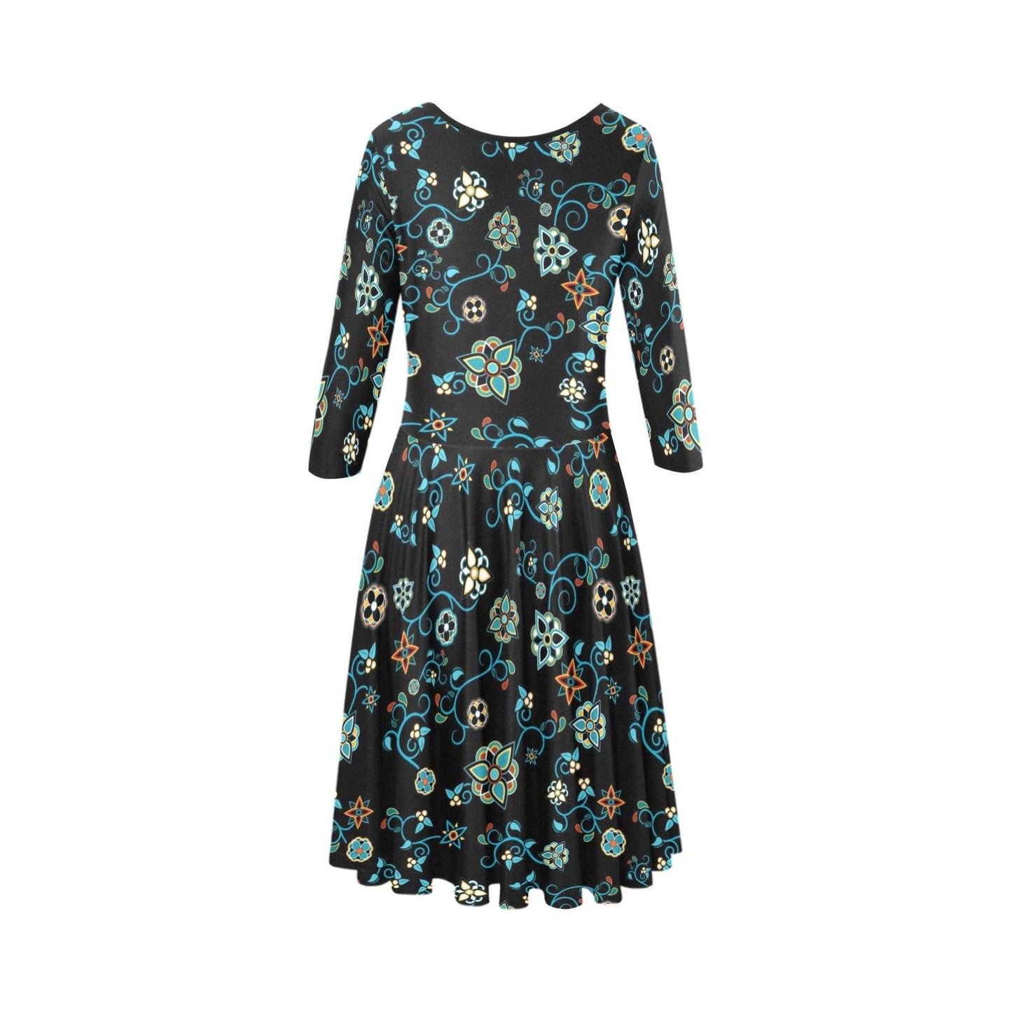 Ocean Bloom Tethys Half-Sleeve Skater Dress(Model D20) Tethys Half-Sleeve Skater Dress (D20) e-joyer