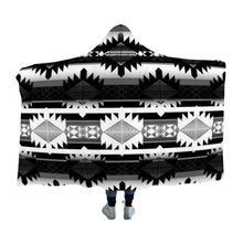 Load image into Gallery viewer, Okotoks Black and White Hooded Blanket 49 Dzine 
