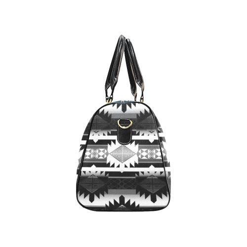 Okotoks Black and White New Waterproof Travel Bag/Large (Model 1639) Waterproof Travel Bags (1639) e-joyer