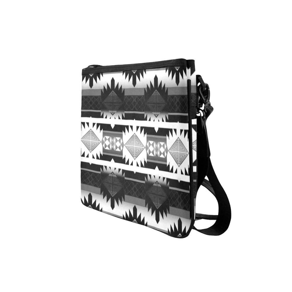 Okotoks Black and White Slim Clutch Bag (Model 1668) Slim Clutch Bags (1668) e-joyer
