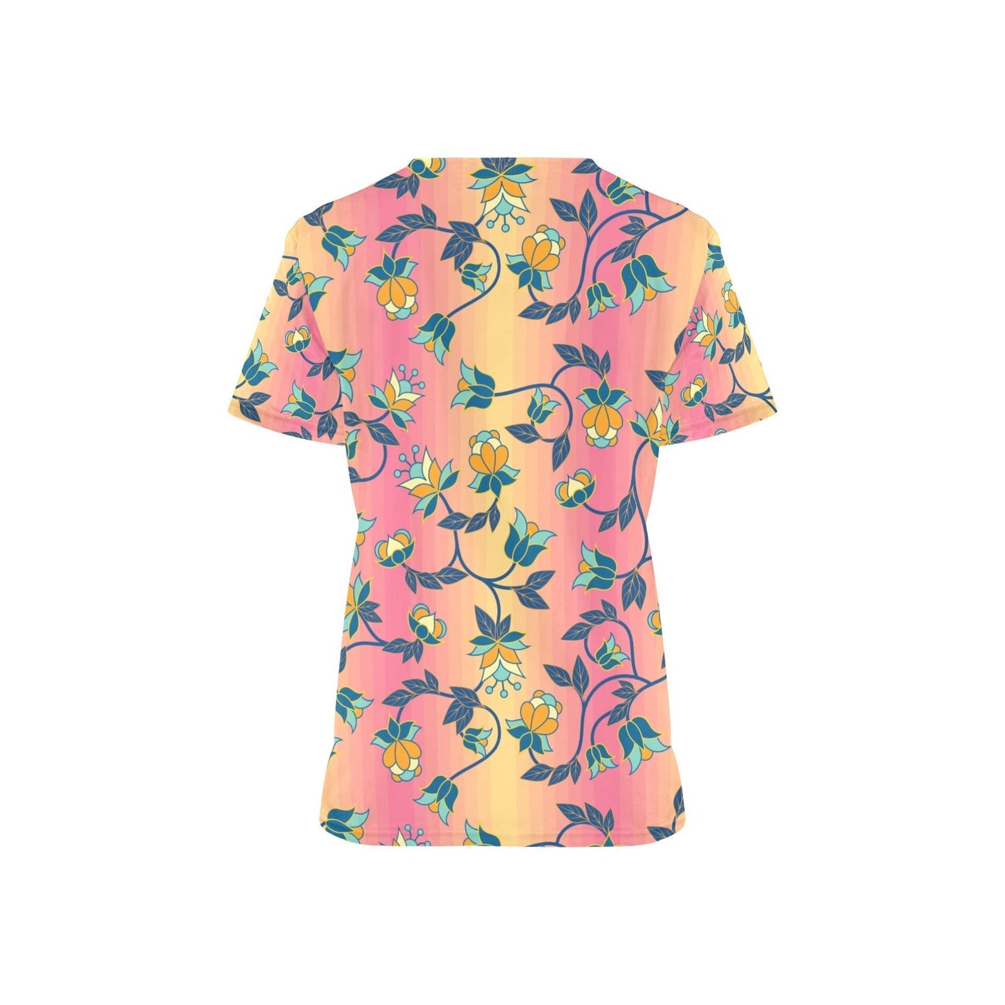 Orange Days All Over Print Scrub Top Scrub Top e-joyer