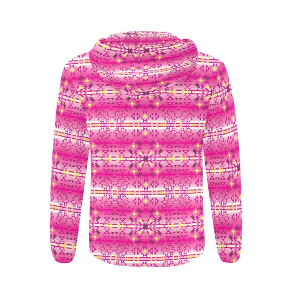 Pink Star All Over Print Full Zip Hoodie for Men (Model H14) hoodie e-joyer