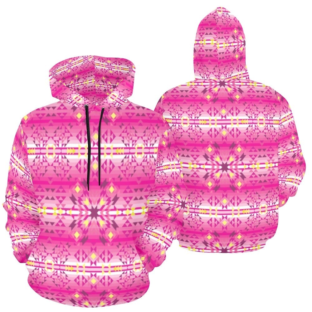 Pink Star All Over Print Hoodie for Men (USA Size) (Model H13) All Over Print Hoodie for Men (H13) e-joyer