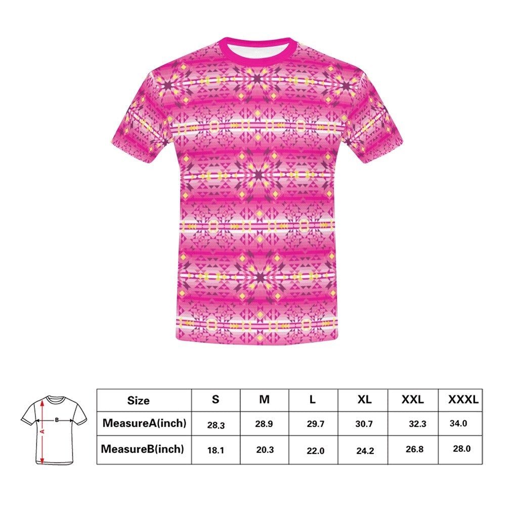 Pink Star All Over Print T-Shirt for Men (USA Size) (Model T40) All Over Print T-Shirt for Men (T40) e-joyer