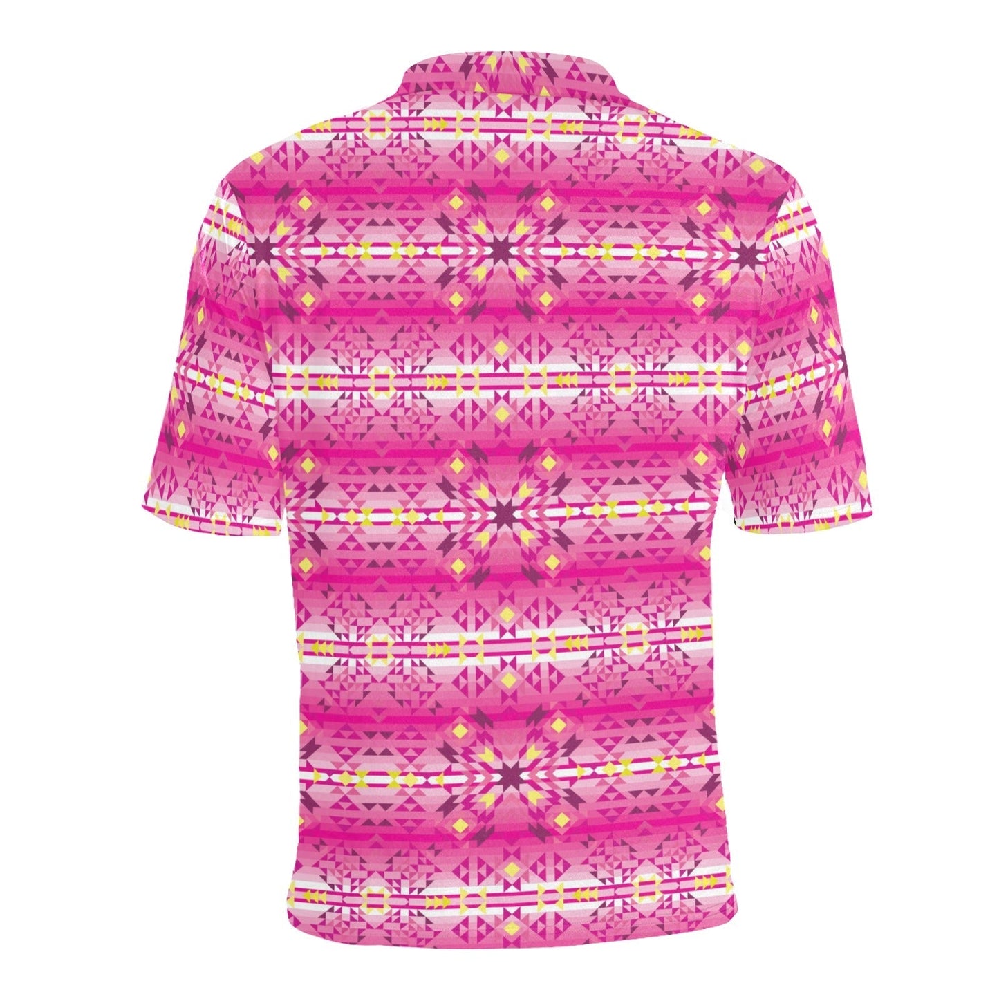 Pink Star Men's All Over Print Polo Shirt (Model T55) Men's Polo Shirt (Model T55) e-joyer