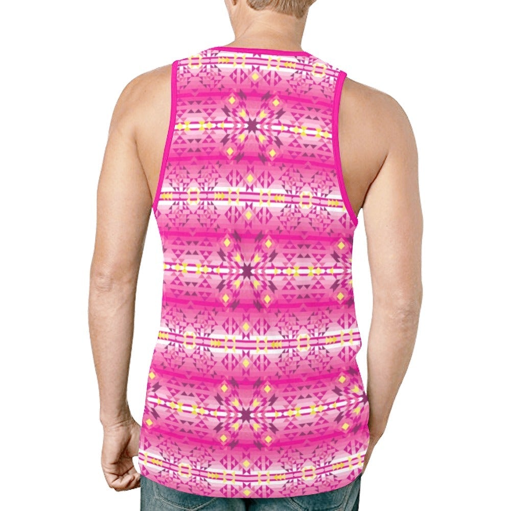 Pink Star New All Over Print Tank Top for Men (Model T46) tank top e-joyer