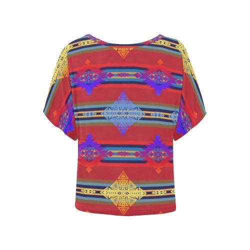Plateau Gathering Women's Batwing-Sleeved Blouse T shirt (Model T44) Women's Batwing-Sleeved Blouse T shirt (T44) e-joyer
