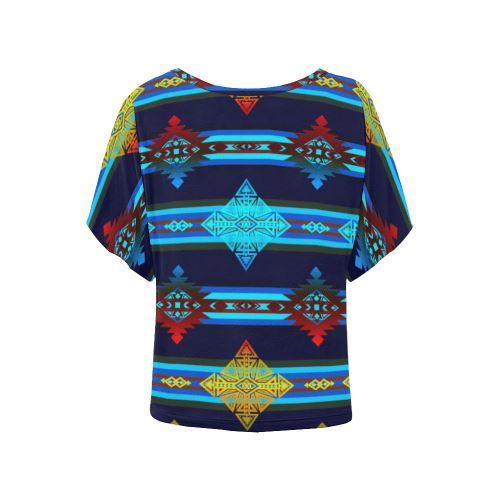 Plateau Night Women's Batwing-Sleeved Blouse T shirt (Model T44) Women's Batwing-Sleeved Blouse T shirt (T44) e-joyer