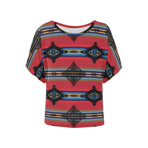 Plateau Ride Women's Batwing-Sleeved Blouse T shirt (Model T44) Women's Batwing-Sleeved Blouse T shirt (T44) e-joyer