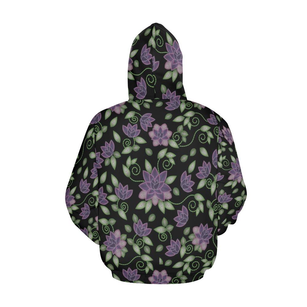 Purple Beaded Rose All Over Print Hoodie for Men (USA Size) (Model H13) All Over Print Hoodie for Men (H13) e-joyer
