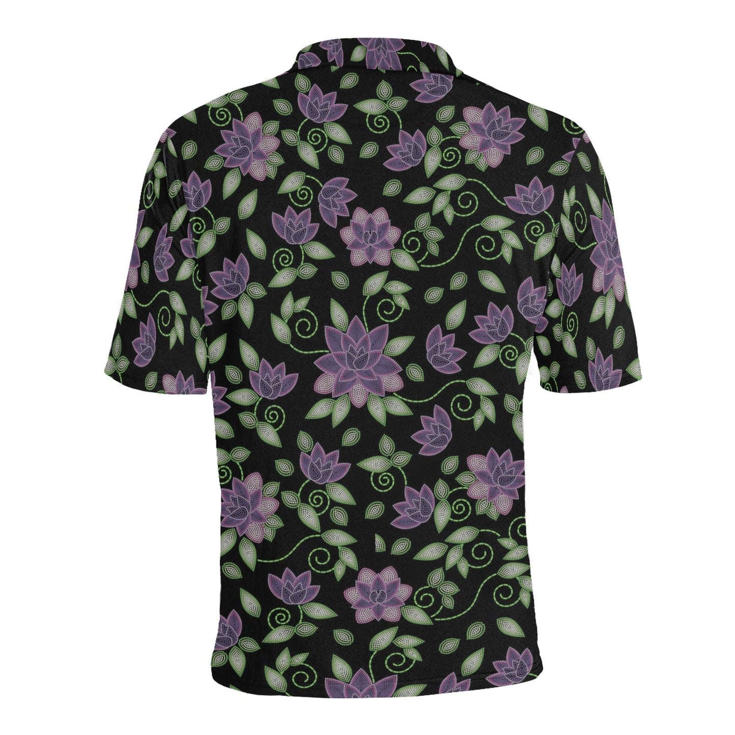 Purple Beaded Rose Men's All Over Print Polo Shirt (Model T55) Men's Polo Shirt (Model T55) e-joyer