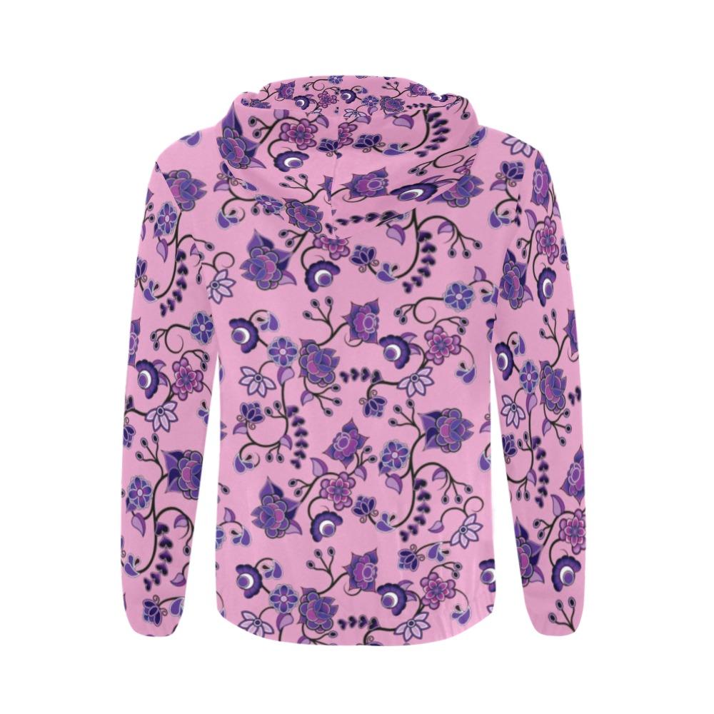 Purple Floral Amour All Over Print Full Zip Hoodie for Men (Model H14) All Over Print Full Zip Hoodie for Men (H14) e-joyer