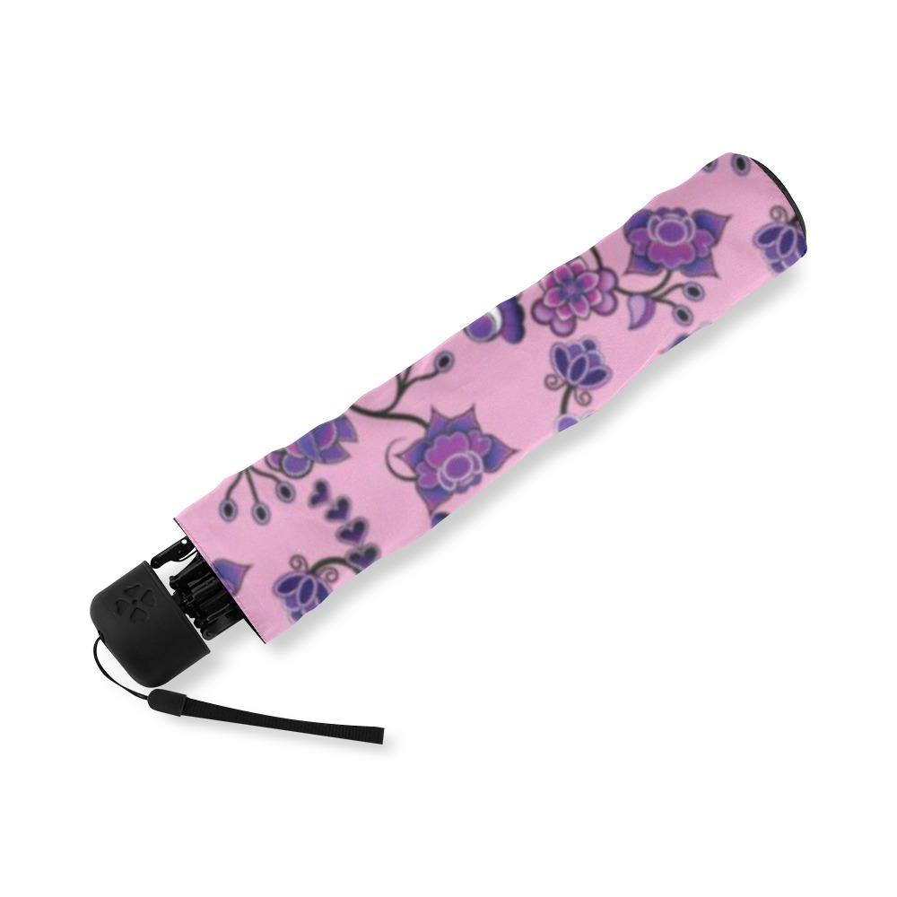 Purple Floral Amour Foldable Umbrella (Model U01) Foldable Umbrella e-joyer