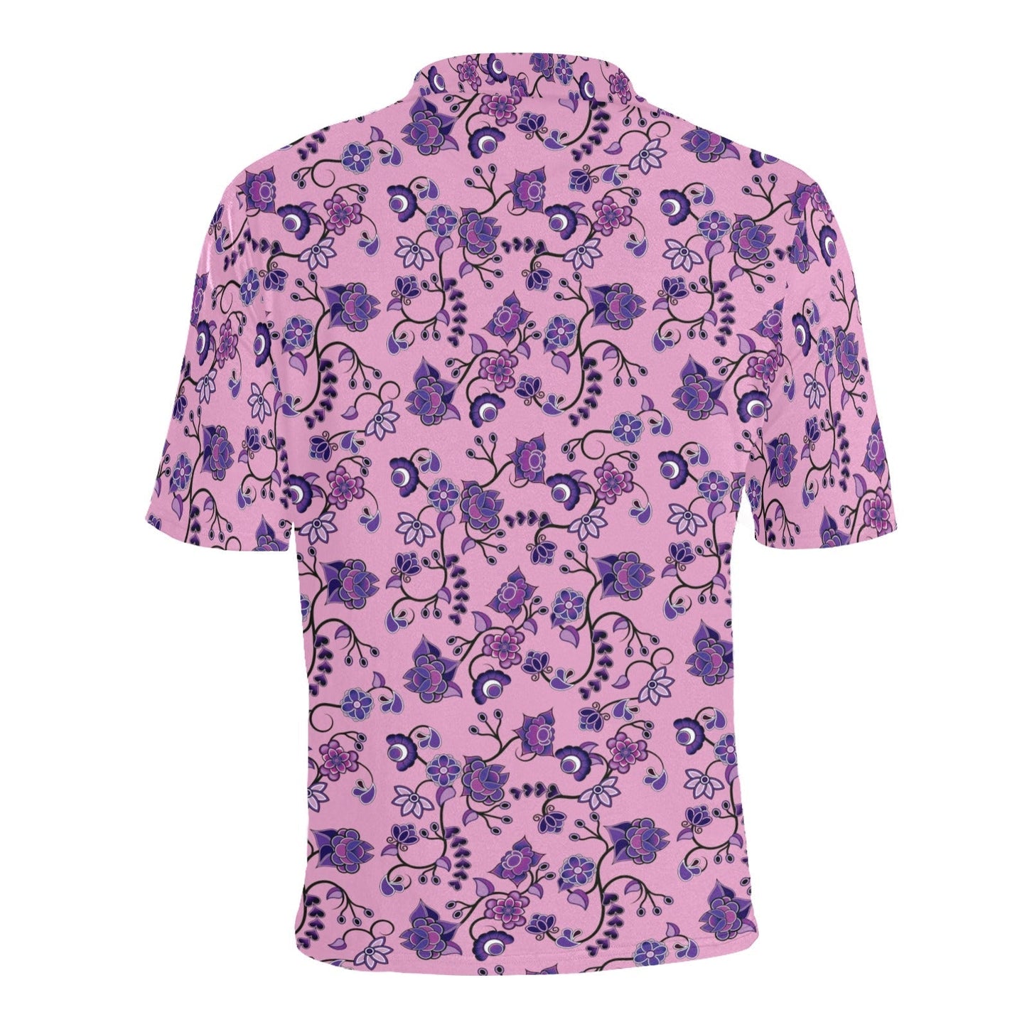 Purple Floral Amour Men's All Over Print Polo Shirt (Model T55) Men's Polo Shirt (Model T55) e-joyer