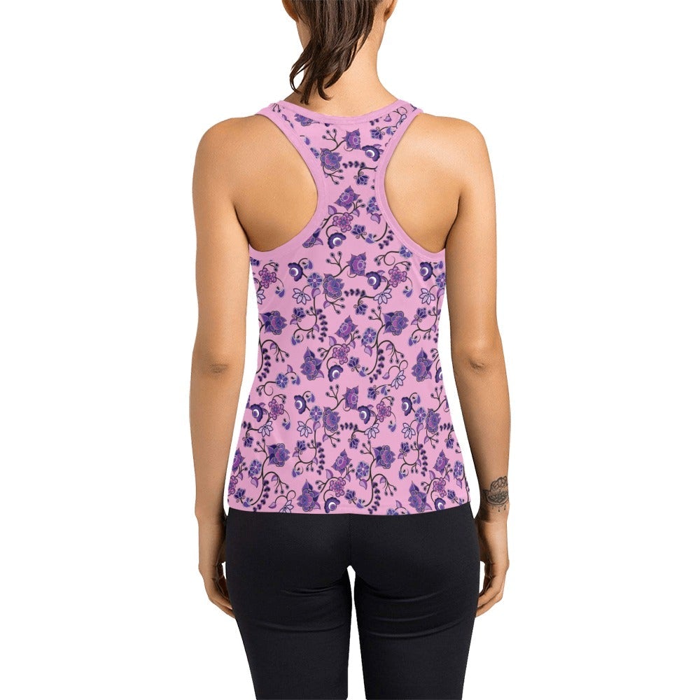 Purple Floral Amour Women's Racerback Tank Top (Model T60) Racerback Tank Top (T60) e-joyer