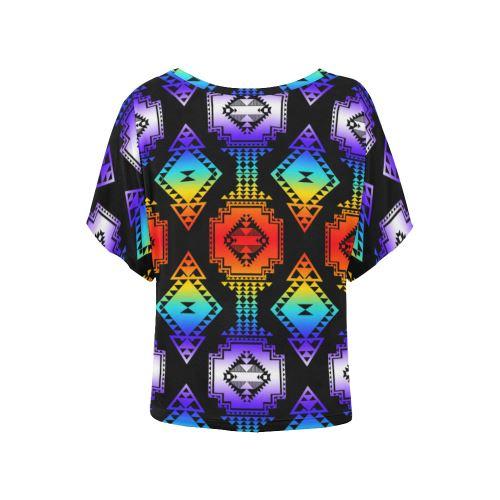 Rainbow Gathering Women's Batwing-Sleeved Blouse T shirt (Model T44) Women's Batwing-Sleeved Blouse T shirt (T44) e-joyer