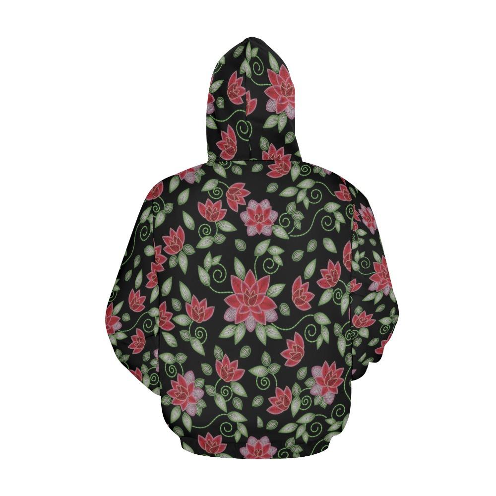 Red Beaded Rose All Over Print Hoodie for Men (USA Size) (Model H13) All Over Print Hoodie for Men (H13) e-joyer