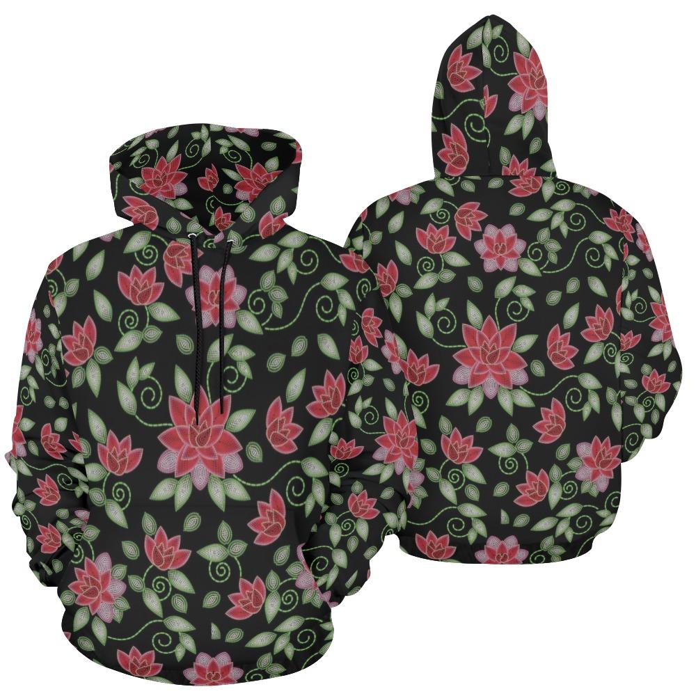 Red Beaded Rose All Over Print Hoodie for Men (USA Size) (Model H13) All Over Print Hoodie for Men (H13) e-joyer