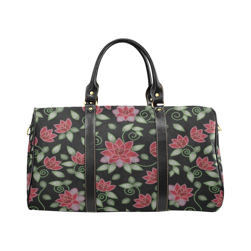 Red Beaded Rose New Waterproof Travel Bag/Large (Model 1639) Waterproof Travel Bags (1639) e-joyer