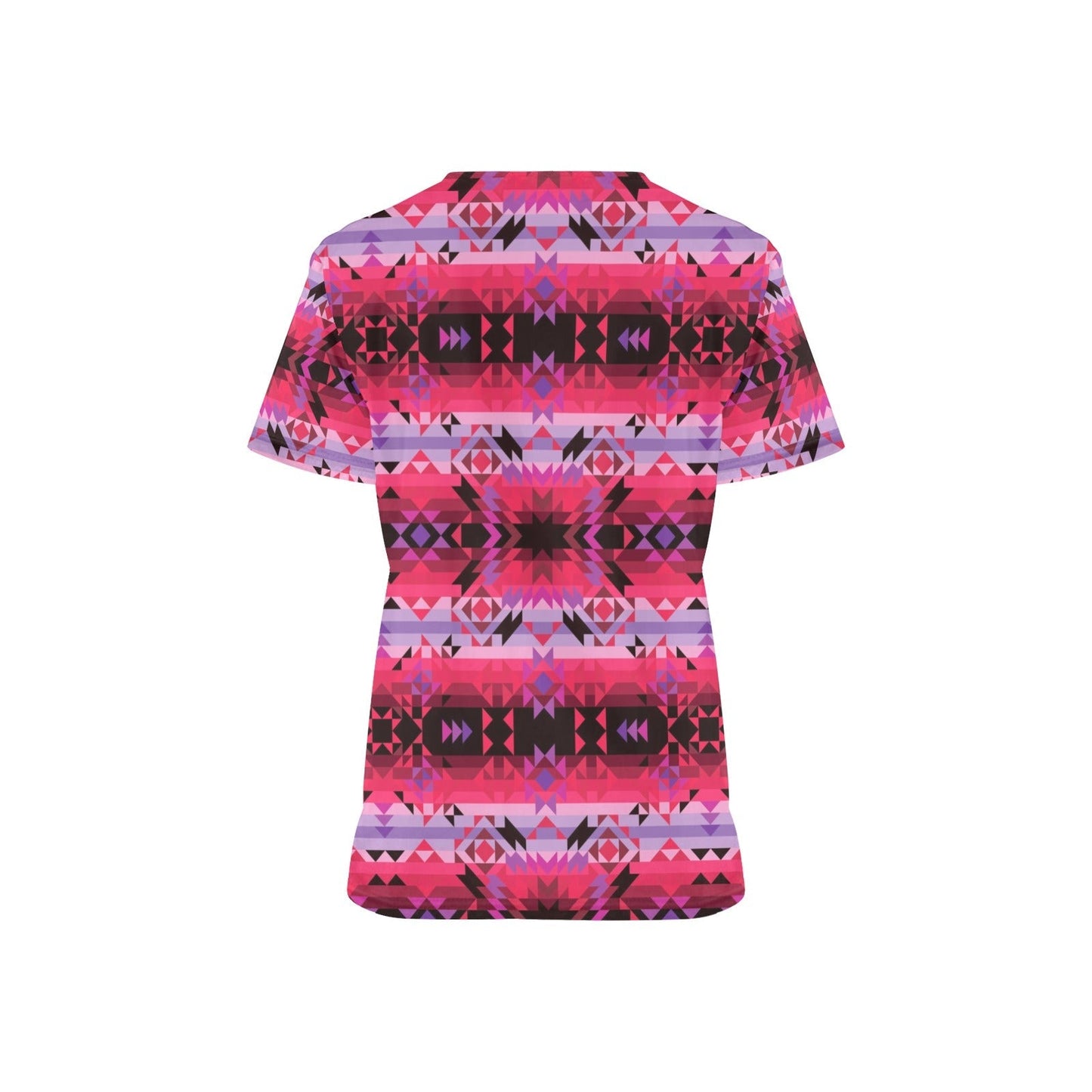 Red Star All Over Print Scrub Top Scrub Top e-joyer