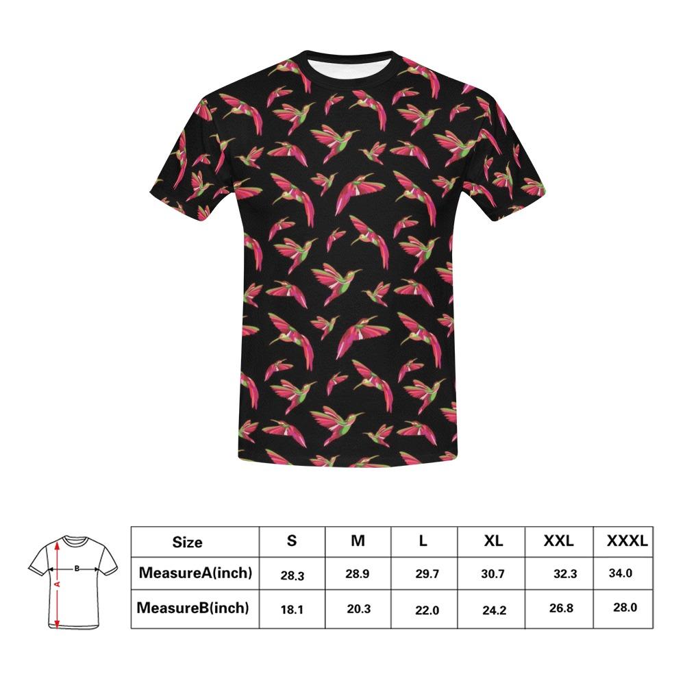 Red Swift Colourful Black All Over Print T-Shirt for Men (USA Size) (Model T40) All Over Print T-Shirt for Men (T40) e-joyer