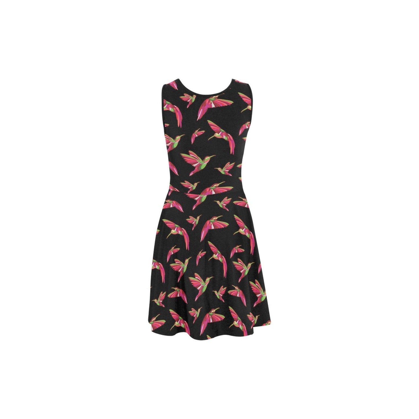 Red Swift Colourful Black Atalanta Sundress (Model D04) Atalanta Sundress (D04) e-joyer