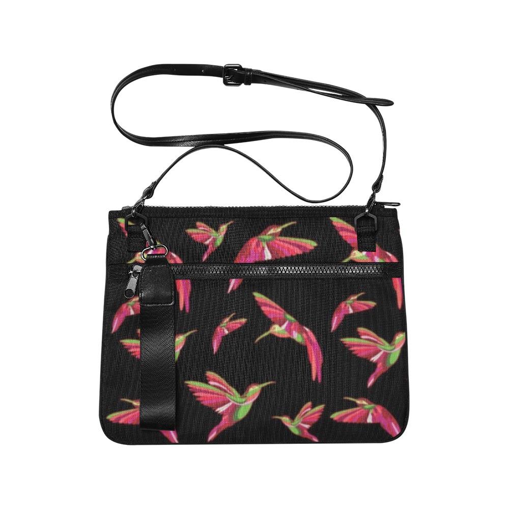 Red Swift Colourful Black Slim Clutch Bag (Model 1668) Slim Clutch Bags (1668) e-joyer