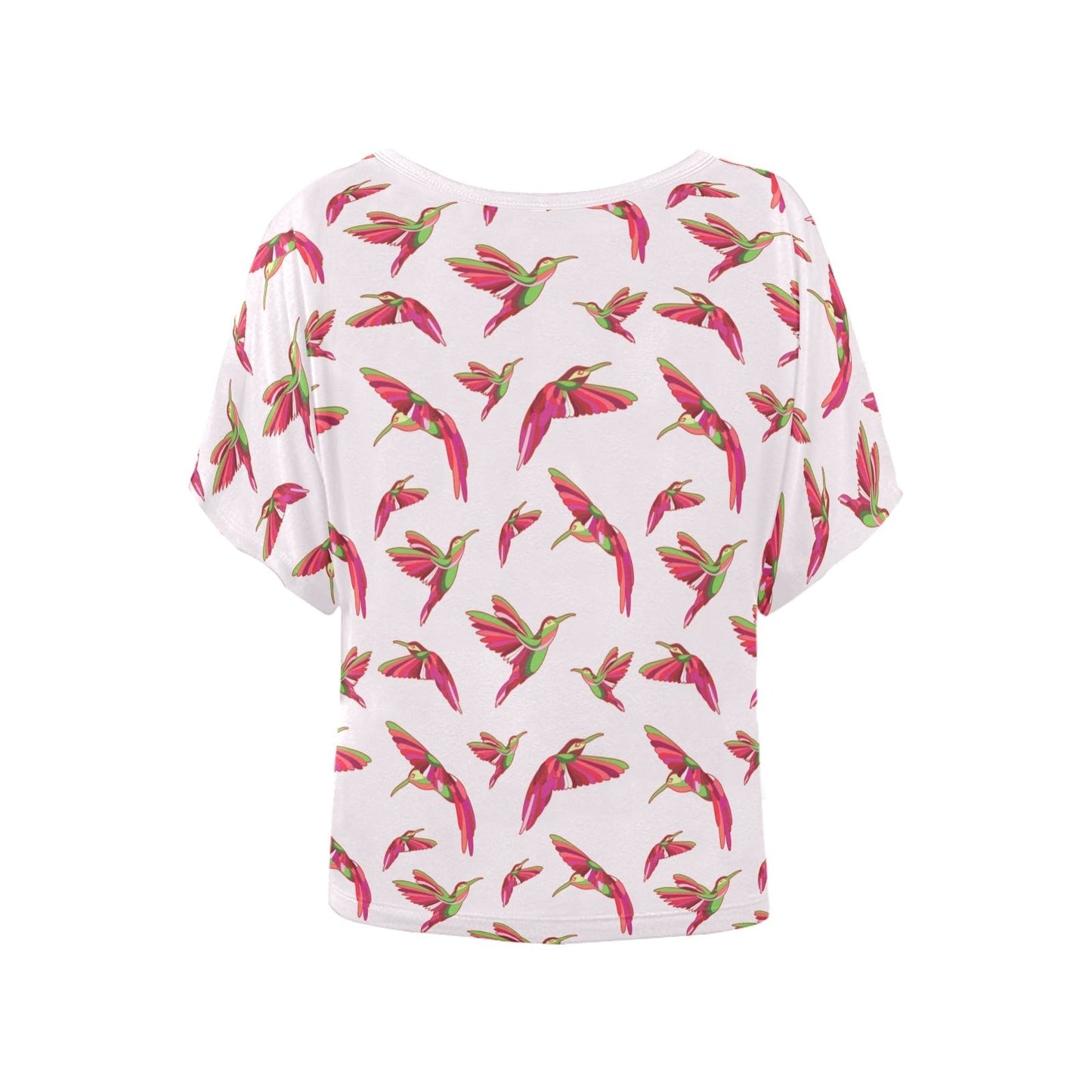 Red Swift Colourful Women's Batwing-Sleeved Blouse T shirt (Model T44) Women's Batwing-Sleeved Blouse T shirt (T44) e-joyer