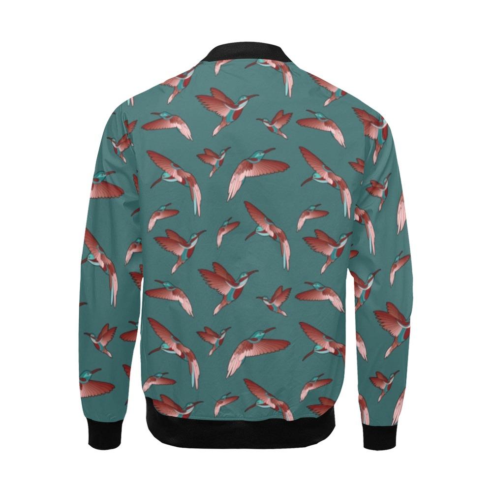 Red Swift Turquoise All Over Print Bomber Jacket for Men (Model H19) All Over Print Bomber Jacket for Men (H19) e-joyer